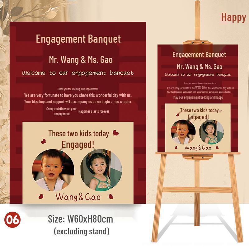 Custom Wedding Welcome Sign Display Stand: High-End Creative Decoration for Engagement Banquets