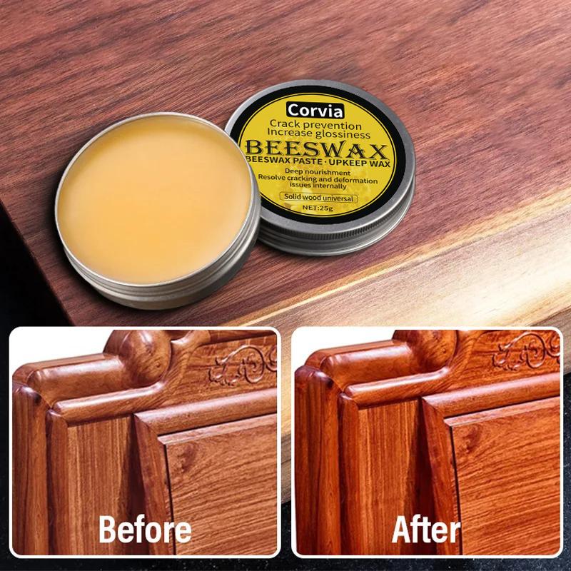 3g/25g Beeswax Paste Wood Care Wax Restore Wood's Natural Shine Tool Beeswax Polisher Waterproof Furniture Care Maintenance
