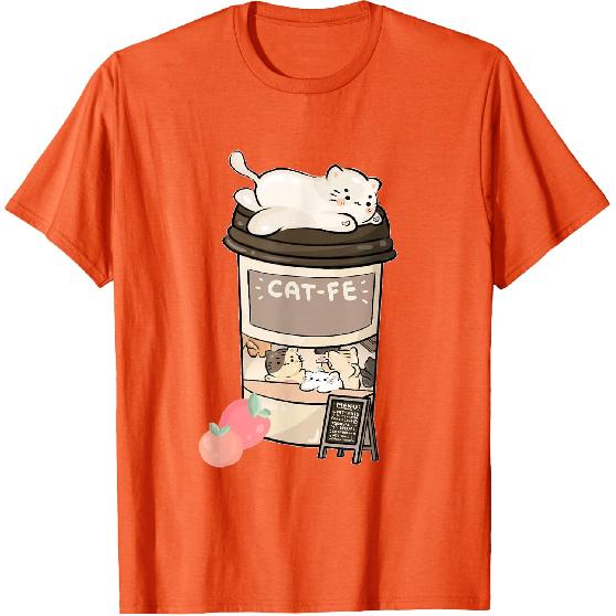 Süßes Katzencafé, Kawaii Katzenkaffee, Anime Neko Kitty, Katzen Wortspiele T-Shirt