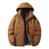 Winter Man Fleece Outdoor Casual Jacket Man Hooded Outwear Warm Jacket Man Multi Pocket Thicken Jacket Male Run Work Safari Coat