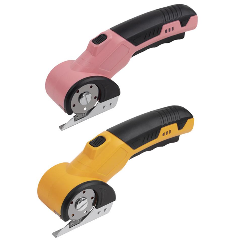 Cordless Electric Scissors Cardboard Cutter Ergonomic Electric Rotary Cutter Sharp Blade Rechargeable for Cardboard Carpet Cloth giallo