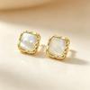 Exquisite Korean Geometric Square Shell Stud Earrings