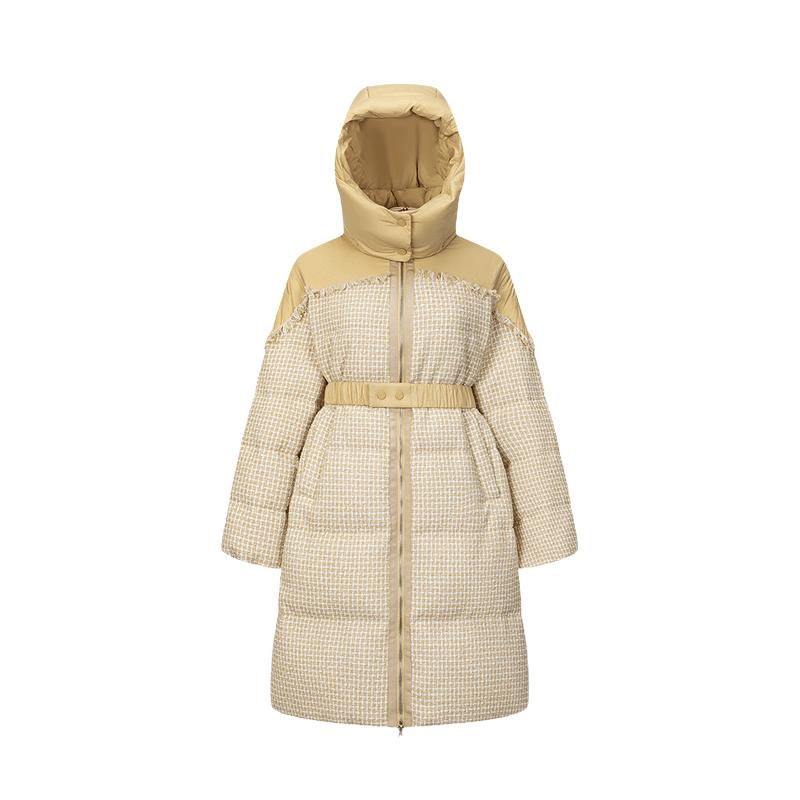 Women s Mid-Length Hooded Duck Down Jacket 155/80A