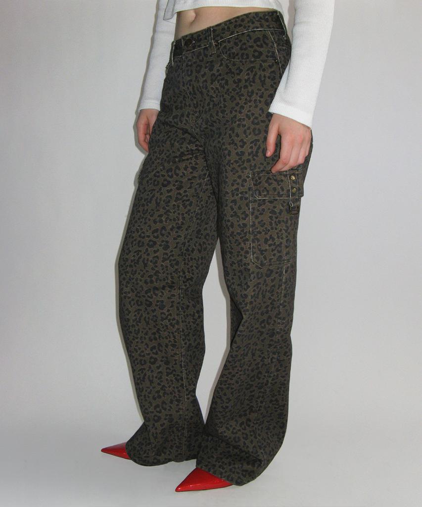 CRANK Leopard Cargo Pants_Brown