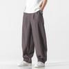 2026 Spring Summer Men Loose Cotton Linen Harem Pants Chinese Style Oversize Pants Male Casual Pants Man Soild Color Trousers