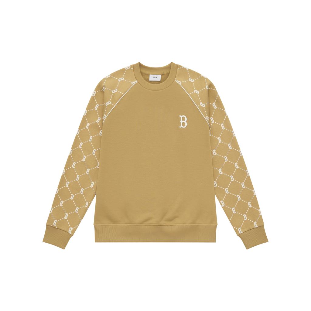 New MLB MONOGRAM Collection Boston Red Sox 24FW Sweatshirt Unisex Camel 3AMTM1244-43CAS