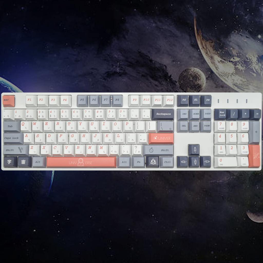 PBT Cherry Profile Japanese Mechanical Keyboards Optical Keyboards for MX Switches Keycaps, Keycaps, & (Universe)