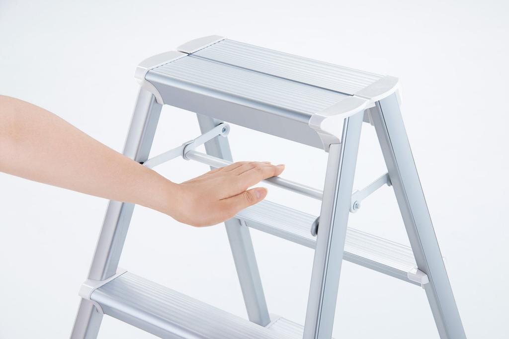 Hasegawa SKITSTEP Heavy-Duty Step Stool (130kg, Heavy-Duty Type), Silver, SK2.0-03S (16522)
