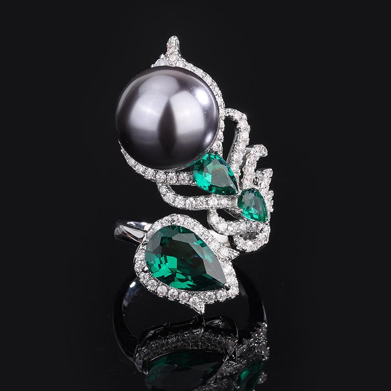 

E0321 Pearl Jewelry Needle Micro-Inlaid Zircon Hollow Light Luxury Earrings Stud Earrings