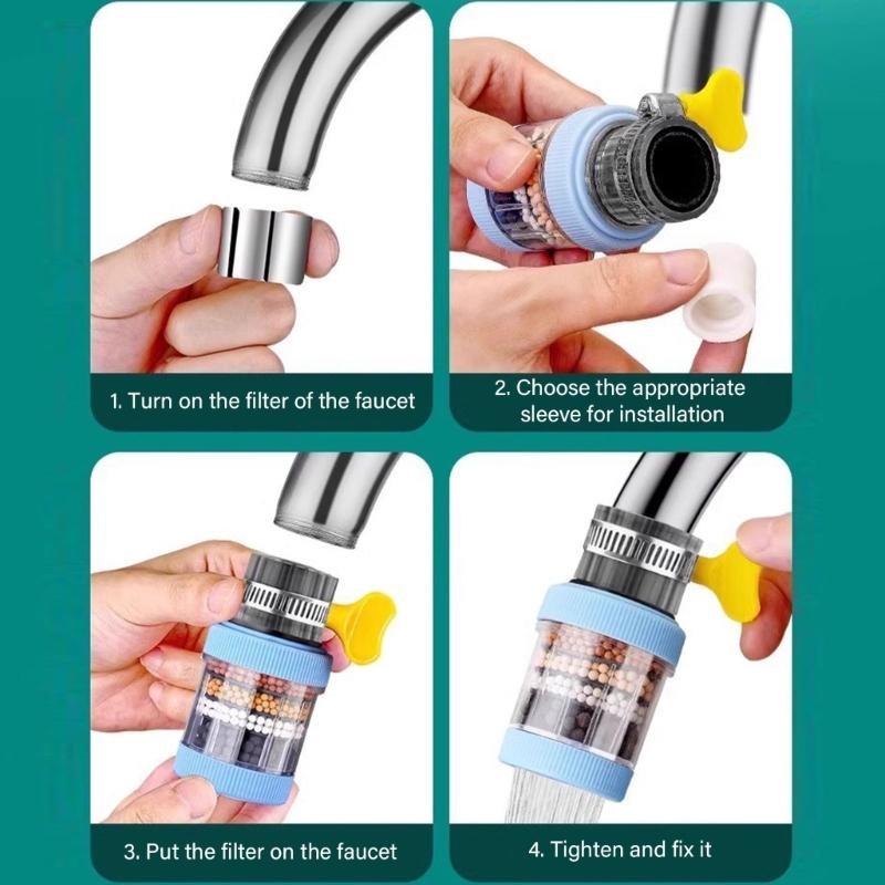 Pack of 3 Kitchen Faucet Nozzle Extender with Filter Portable Faucet Extension Adapter Tap Filter Water Flows Aerator