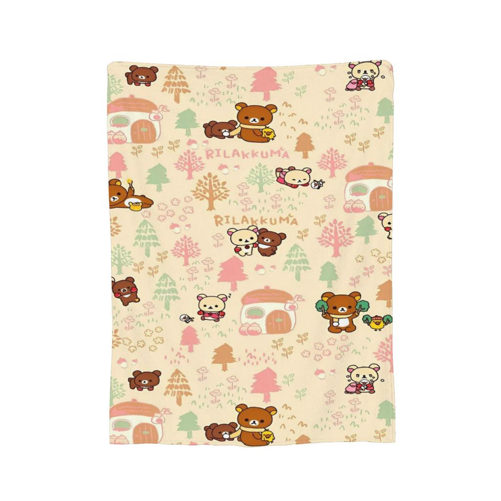 Rosa Süßer Bär Rilakkuma Decke Flauschige Tolle Atmungsaktive Überwurfdecken für Bett Sofa Winter,