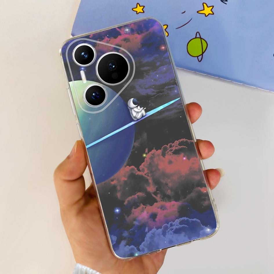 For Huawei Pura 70 Pro Plus Case Fashion Flowers Clear Soft Silicone Shockproof Phone Cover For Huawei Pura 70 Pro Pura70 Bumper
