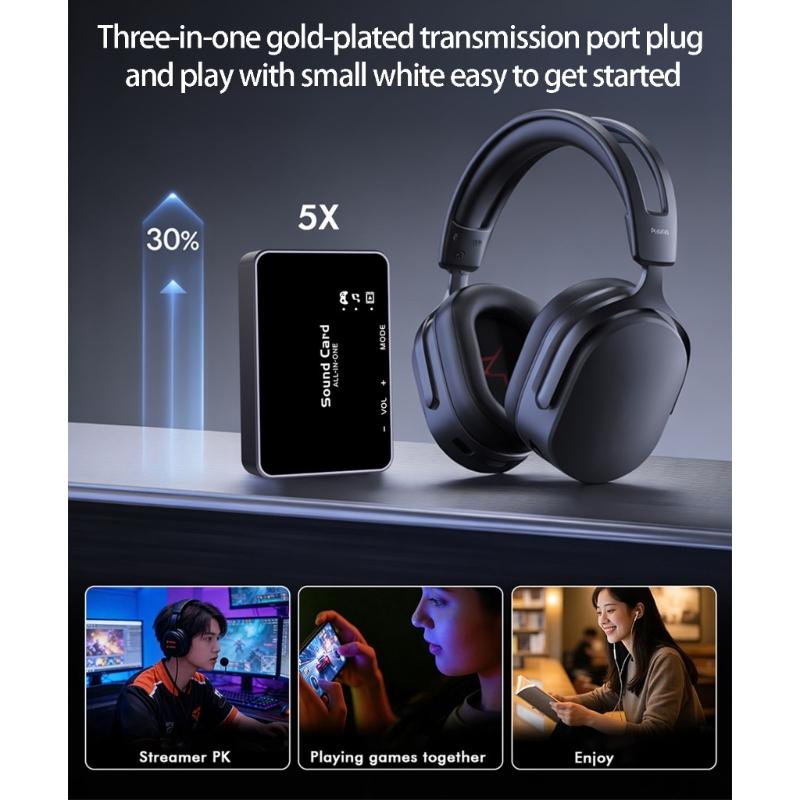 Professional Portable Sound Card Type C Docking Station With Virtual 7.1 Surround For PC Laptop And Mobile Devices