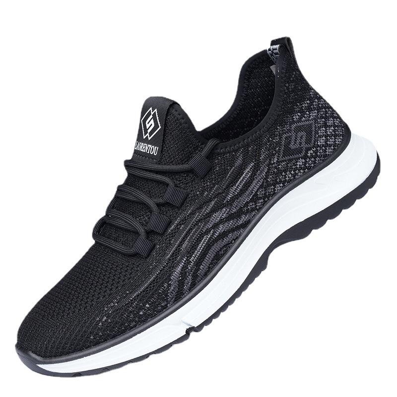 Old man head mesh shoes men's summer new breathable mesh shoes soft-soled sports shoes middle-aged walking casual cloth shoes 16F98