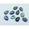 09X13MM Natural Labradorite Blue Fire Pear Cabochon Loose Gemstone 10Pcs Lot C-1122
