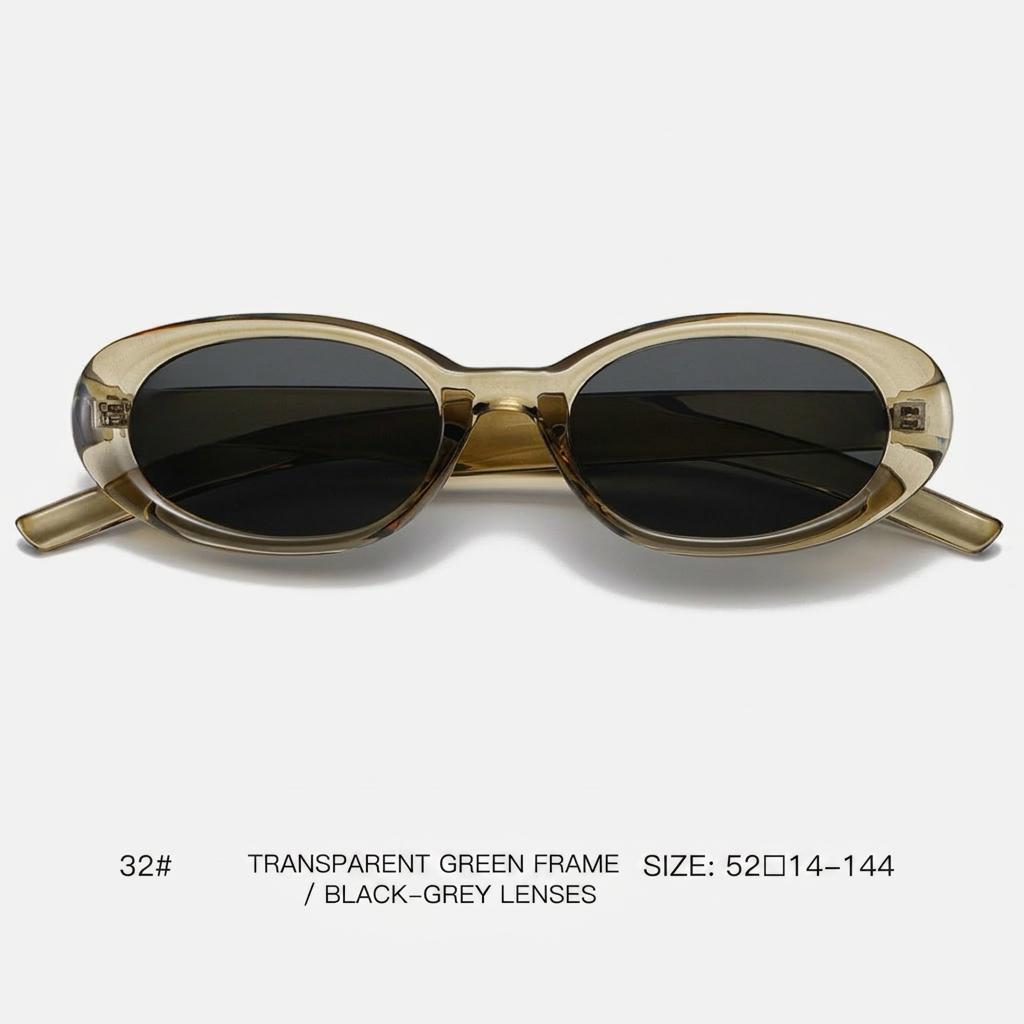 Retro Oval Small Frame Sunglasses UV400 Sun Protection Fashion Shades for Women Men Outdoor Driving Daily Wear
