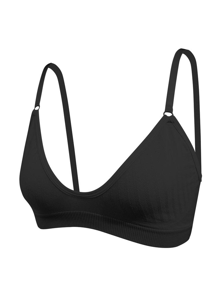 Ribbed V Neck Wireless Bra