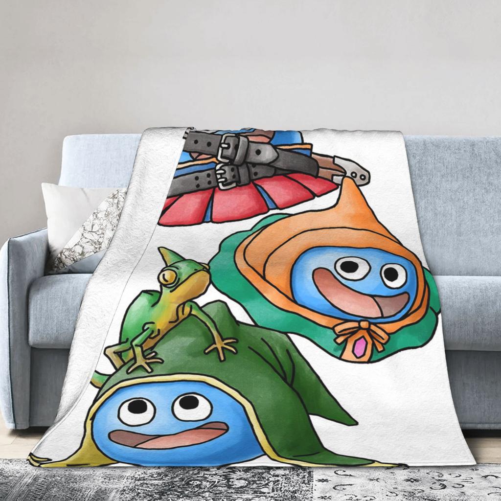 D-Dragon Quest Slimes Plush Blanket Children  Flannel Throw Blanket For Living Room Warm Soft Quality Bedspread Birthday Gift