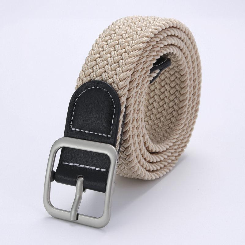 Elastic Stretch Canvas Belt - 100cm No-Hole Woven Belt for Men, Women, and Students