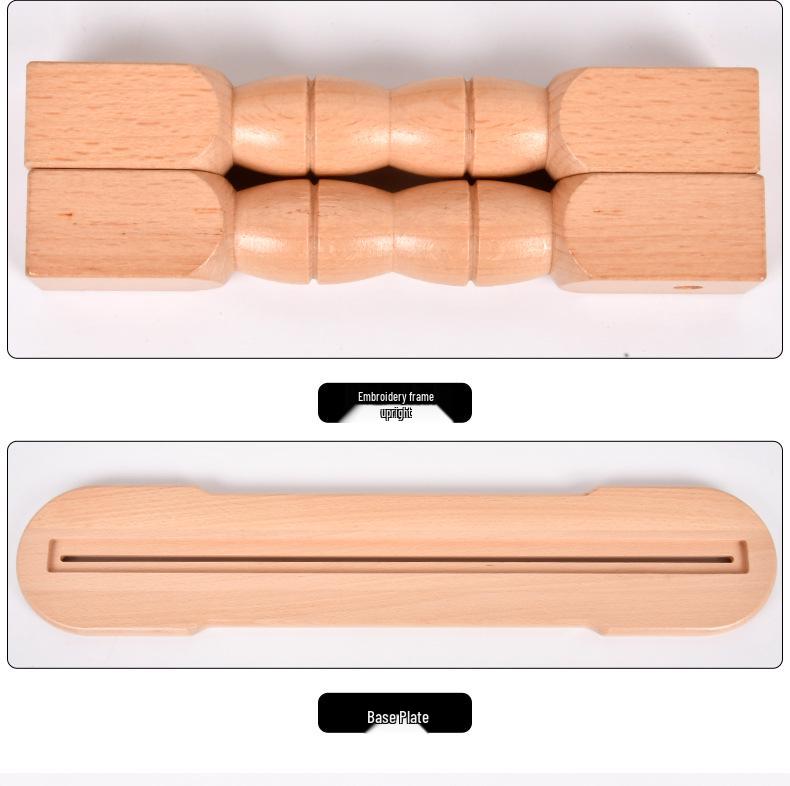 Bastidor de Bordado Ajustable de Madera de Haya: Bastidor Multifuncional para Punto de Cruz con Pinza de Tensión Fija