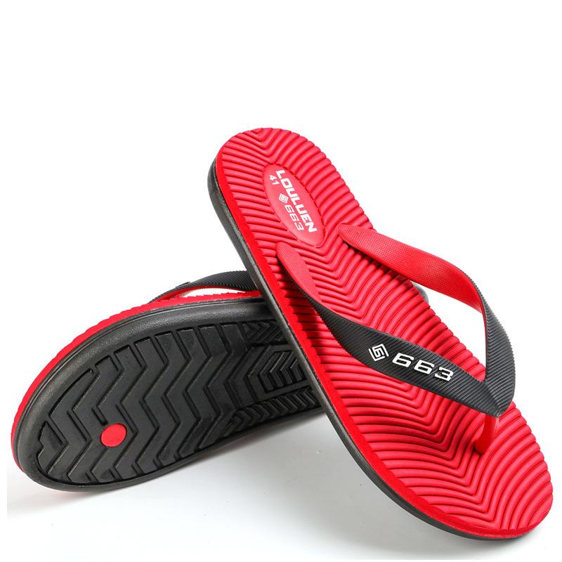 Summer Rubber Flip Flops for Men, Outdoor Anti Slip Beach Sandals, Household Trendy Men's Slippers