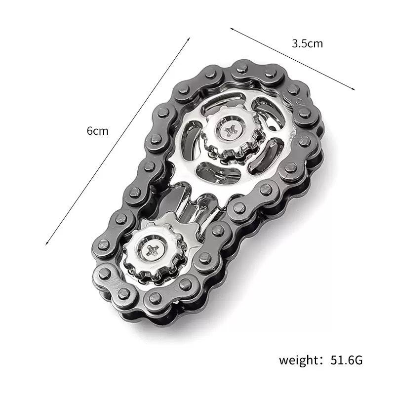 

Rainbow Fidget Spinner Zinc Alloy Mechanical Bike Chain Gear Sprocket Flywheel Silent Hand Spinner Iridescent Colorful Stress чёрный