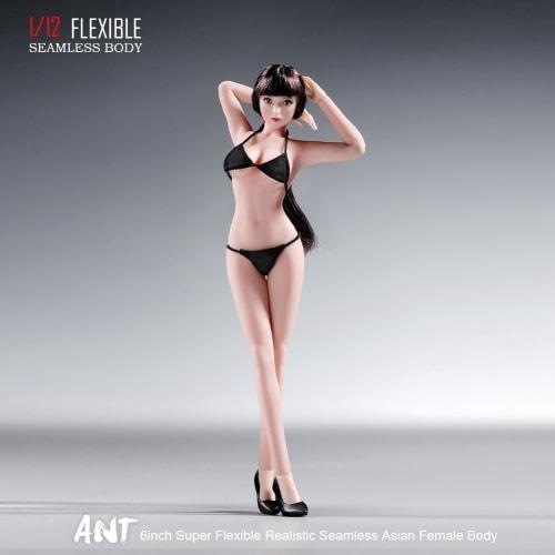 1/12 Scale Female Body, 6-Inch Super Flexible 22-Joint Seamless Female Body Micro Beauty 3D Action Doll with Detachable Legs, Suitable for Hobby Colle