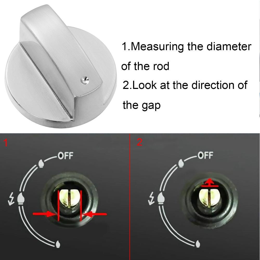 Hot 2Pcs 6/8mm Universal Metal Rotary Switch Control Knobs Replacement for Kitchen Cooker Gas Stove Oven Cooktop Accessories