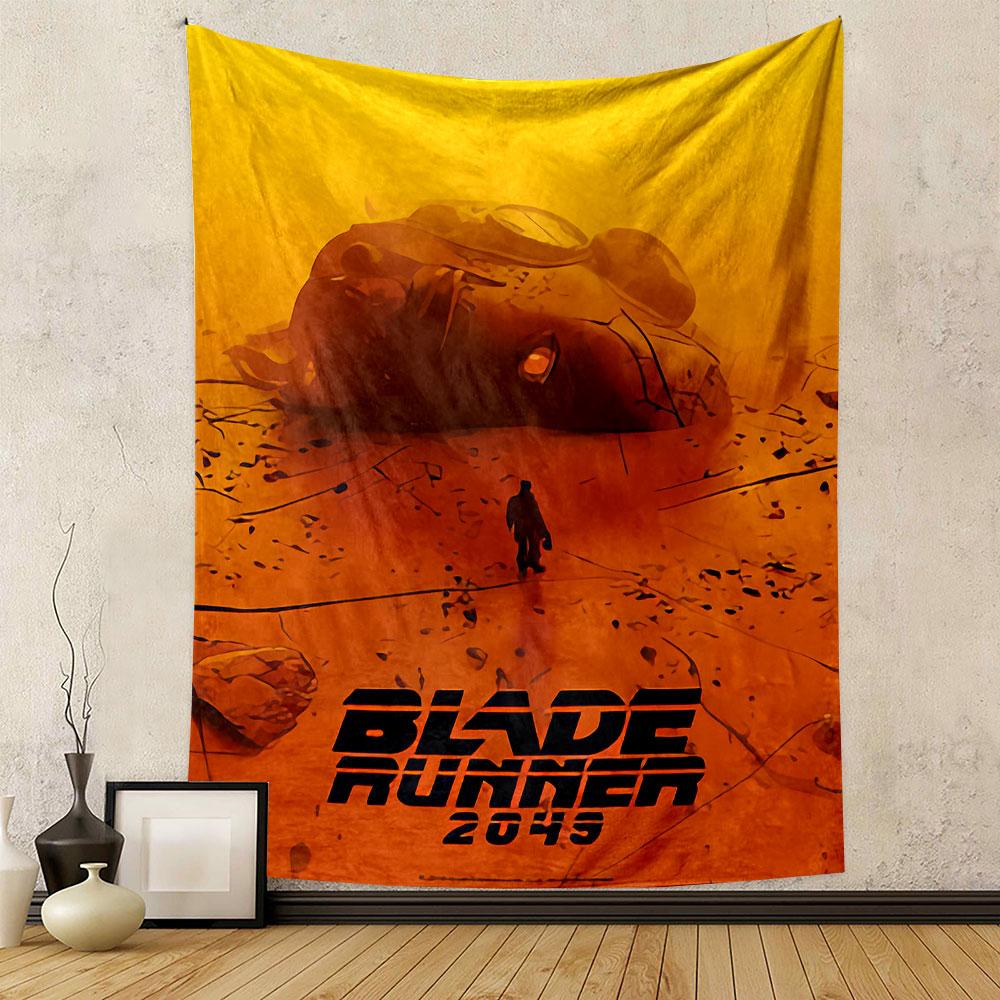 Blade Runner 2049 Tapestry Wall Hanging, Cyberpunk Sequel Movie Poster Art, Futuristic Wall Decor for Bedroom Living Room Dorm