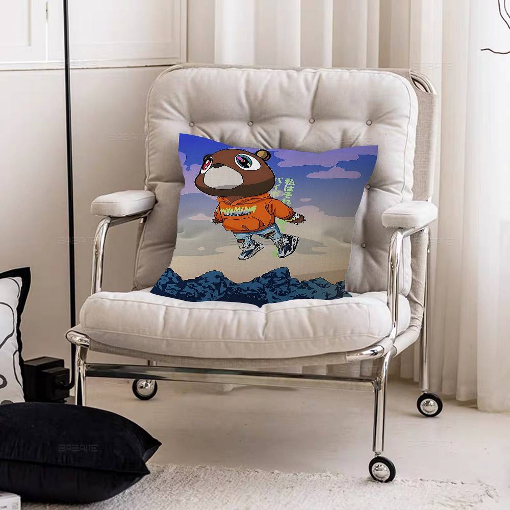 Rapper Singer Kanye West Pillow Covers Cartoon Sofa Decorative Home Double-sided Printing Short Plush Cute Cushion Cover