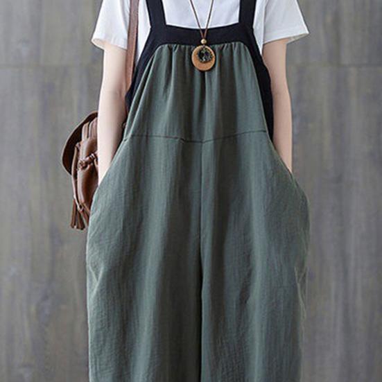 Женский летний комбинезон без рукавов с квадратным воротником — фото 8