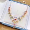 New Design Luxury Natural Fancy Colored Sapphire Fashion 925 Sterling Silver Fine Jewelry Pendant Necklace Women Gift