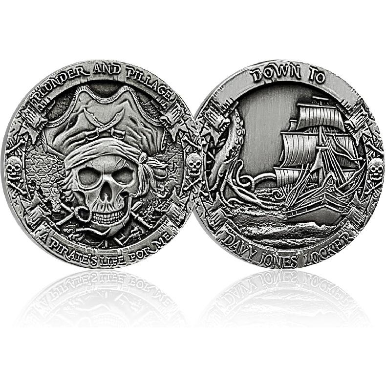 CHURYUML Davy Jones Coin A Pirates Life Down to Davy Jones Locker Pirate Enthusiasts Collectible Pirate Themed Party Gifts