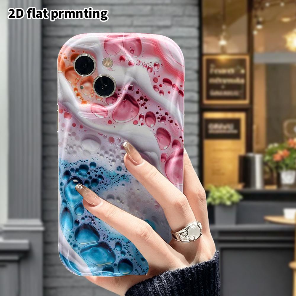 Phone Case: 2D Flat, Fits iPhone 12 Pro To 18, Phone Decoration, Fluid Bubble Texture, Perfect Gift for Christmas and Halloween