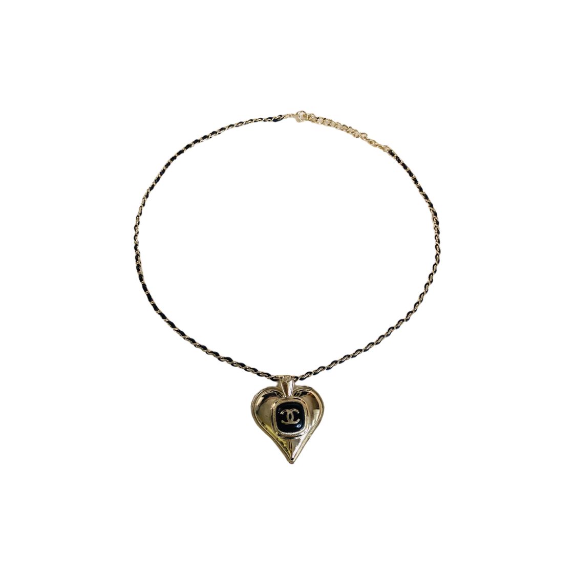 

Chanel Heart Shape Metal Necklace Women necklaces AB7090-B06929-NF661 Black,F