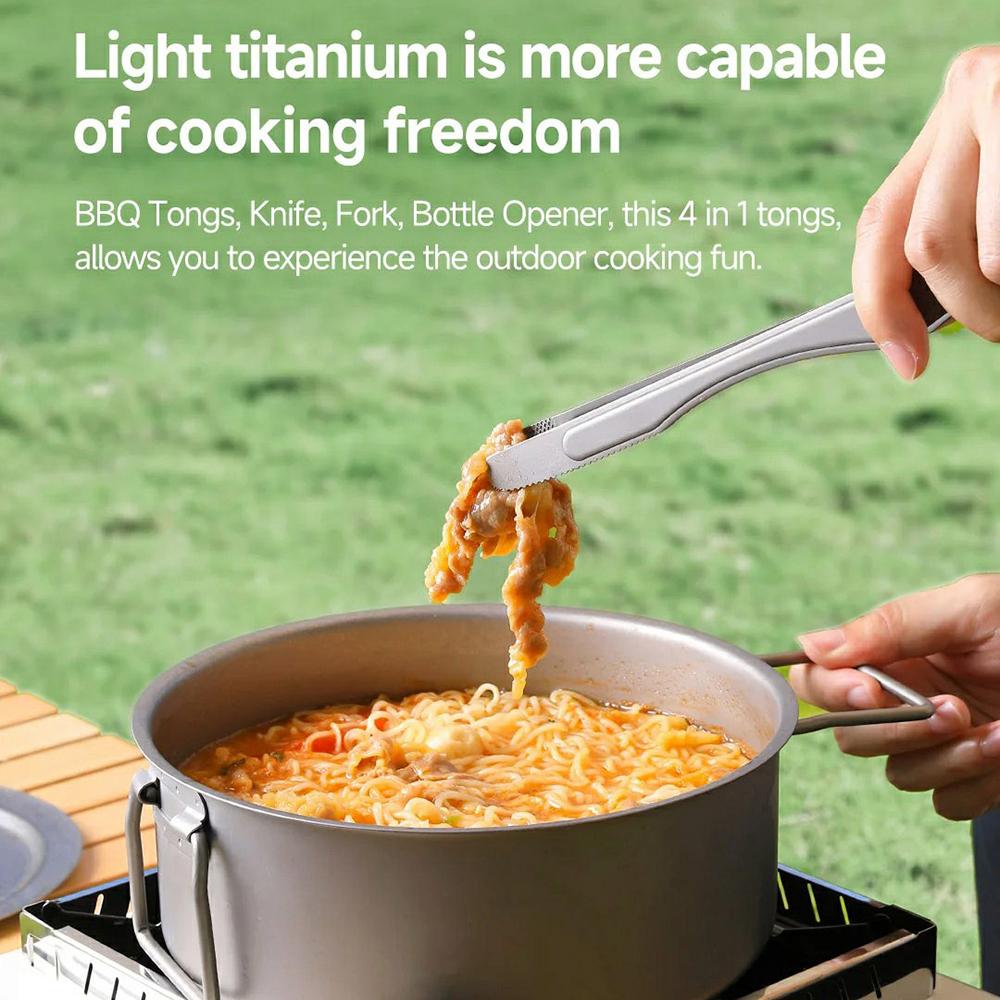 

XIAOMIYOUPIN NEXTOOL NE20253 Multifunction BBQ Tong Picnic Barbecue Titanium Food Clamp (No FDA Certified,BPA-Free) Type A