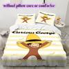 Curious GeorgePattern Bedding Quilt Set Quilt Cover Pillowcase Home Decoration Birthday Gift (1 * duvet cover + 2 * pillowcase, without core)