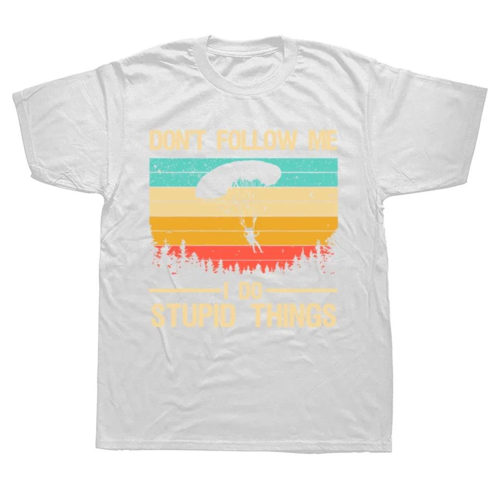 Vinage Skydiving Skydive Sky Diver Paragliding Parachu Paraglider T Shirts Streetwear Short Sleeve Birthday Gifts Tshirt Men