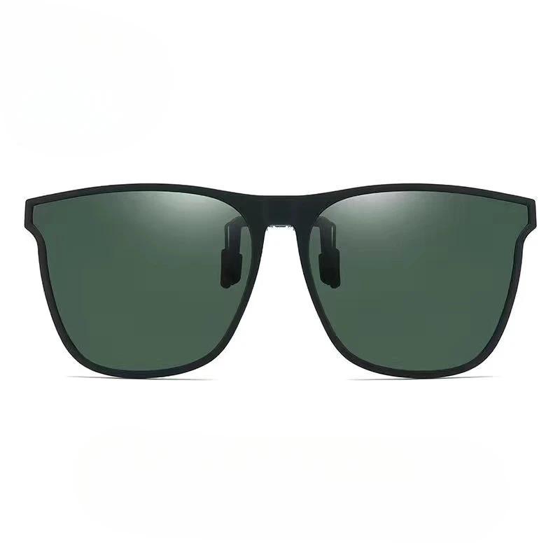 Men's Polarized Clip-On Sunglasses Vintage Square Design Anti-Glare Night Vision Driving Goggles