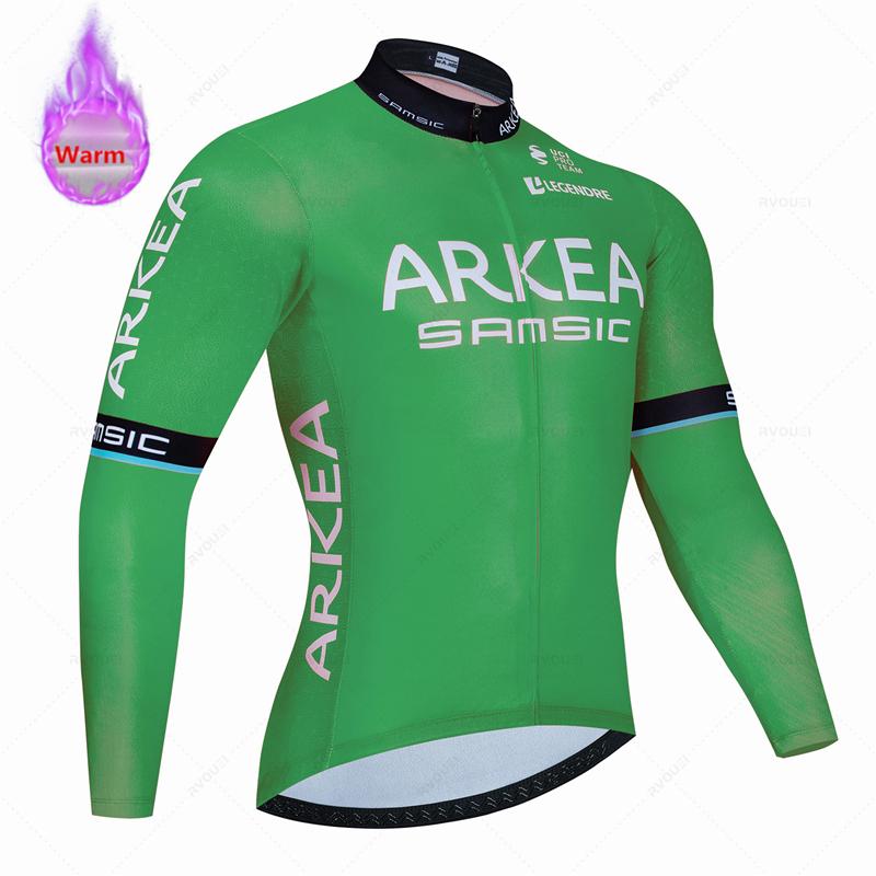 Arkea-Thermal Fleece Cycling Jersey Set, Bicycle Clothing, Outdoor Bike Clothes, MTB Ropa Ciclismo, Bib Pants Set, Winter