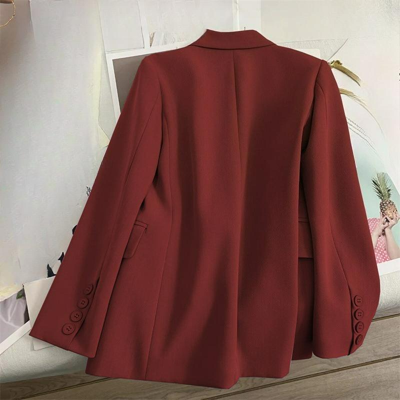 Taro Purple Suit Jacket Women's Design Sense with Double-breasted Solid Color Multicolor Small Z Suit