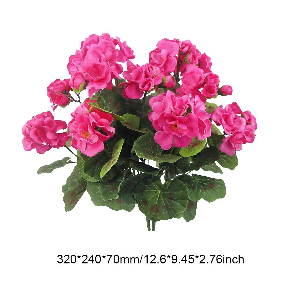 

2 шт. искусственные цветы герани, имитация растений герани для свадьбы, домашней вечеринки, рождественского украшения, подвесной корзины для сада розы красного