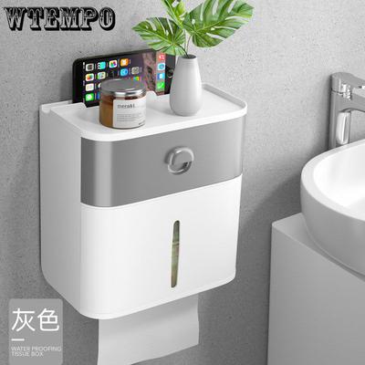 WC Papír Doboz Tároló Állvány Fali Akasztós Kreatív Fúrás Nélküli Vízálló WC Papír Fiók Papír Doboz
