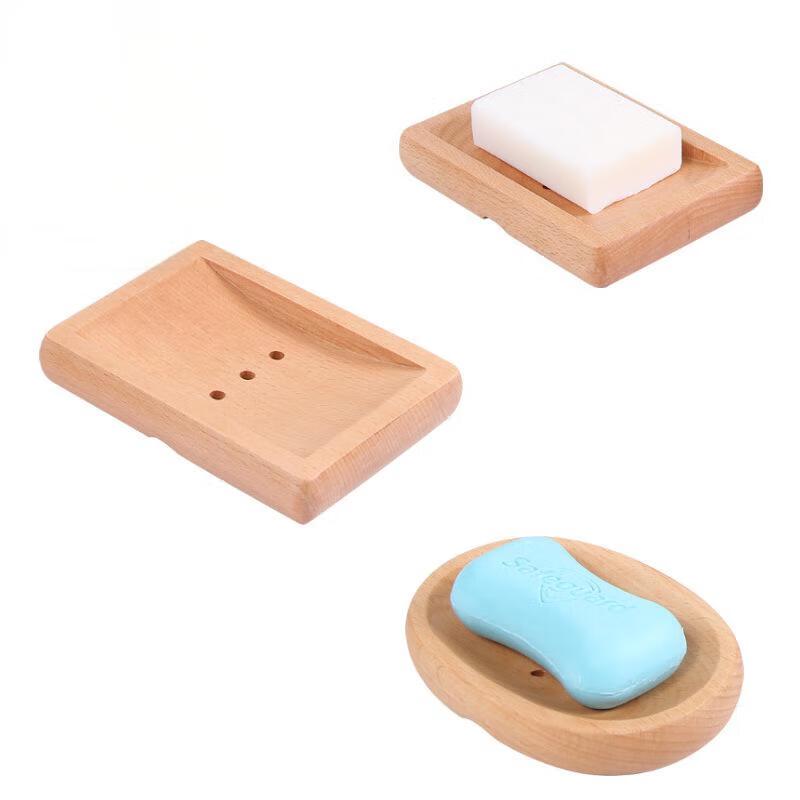 Draining Wood Soap Dish - 2 Pack