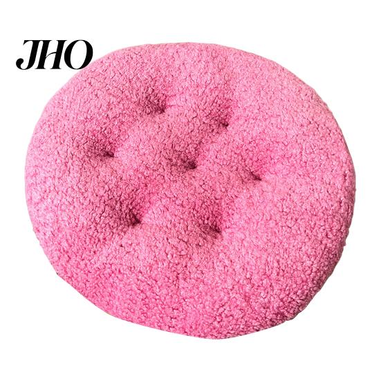 Flauschiges kurzes Plüschkissen Sitz rund Futon-Design Oberfläche extra dick Stuhl Boden rutschfest einfarbig gemütlich