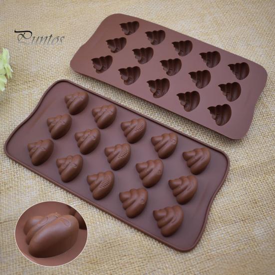 DIY Backsets für Kinder Lustige Kacke Schokoladenform, 15-Kammer Silikonform, Antihaft Hitzebeständig Mehrzweck Küchenwerkzeug Dessertform