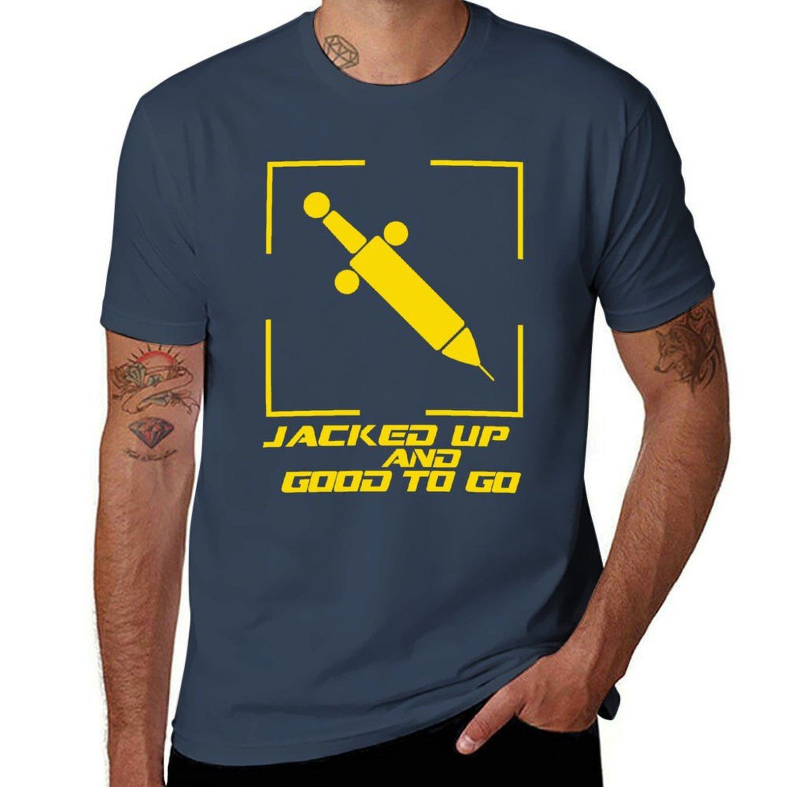 Jacked Up and Good To Go  Yellow TShirt Work Utility Casual Tee Shirt S