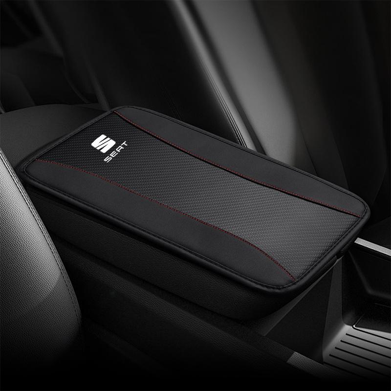 wszp1 Universal Car PU Leather Armrest Mat Arm Storage Box Mats For Seat Tarraco Arona Ateca Ibiza Toledo Mii Leon Arosa Exeo ST FR