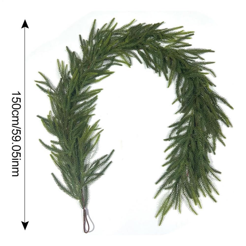 150cm/180cm/270cm Christmas Pine Garland Artificial Faux Pine Christmas Greenery Seasonal Decor Outdoor Christmas Decorations
