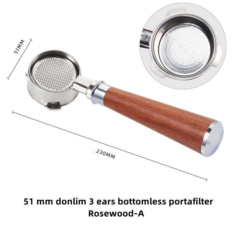51mm 2 Spout 3 Ears Stainless Steel Coffee Portafilter Filter Holder for Donlim/Petrus/maxim/Derlla Espresso Machine Accessory as pictures